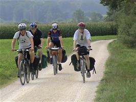 Riding Cycle Route 5 along the River Aare, 2.7 miles into the ride